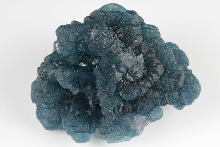Dark Blue, Cubic/Octahedral Fluorite on Quartz - Inner Mongolia #195282